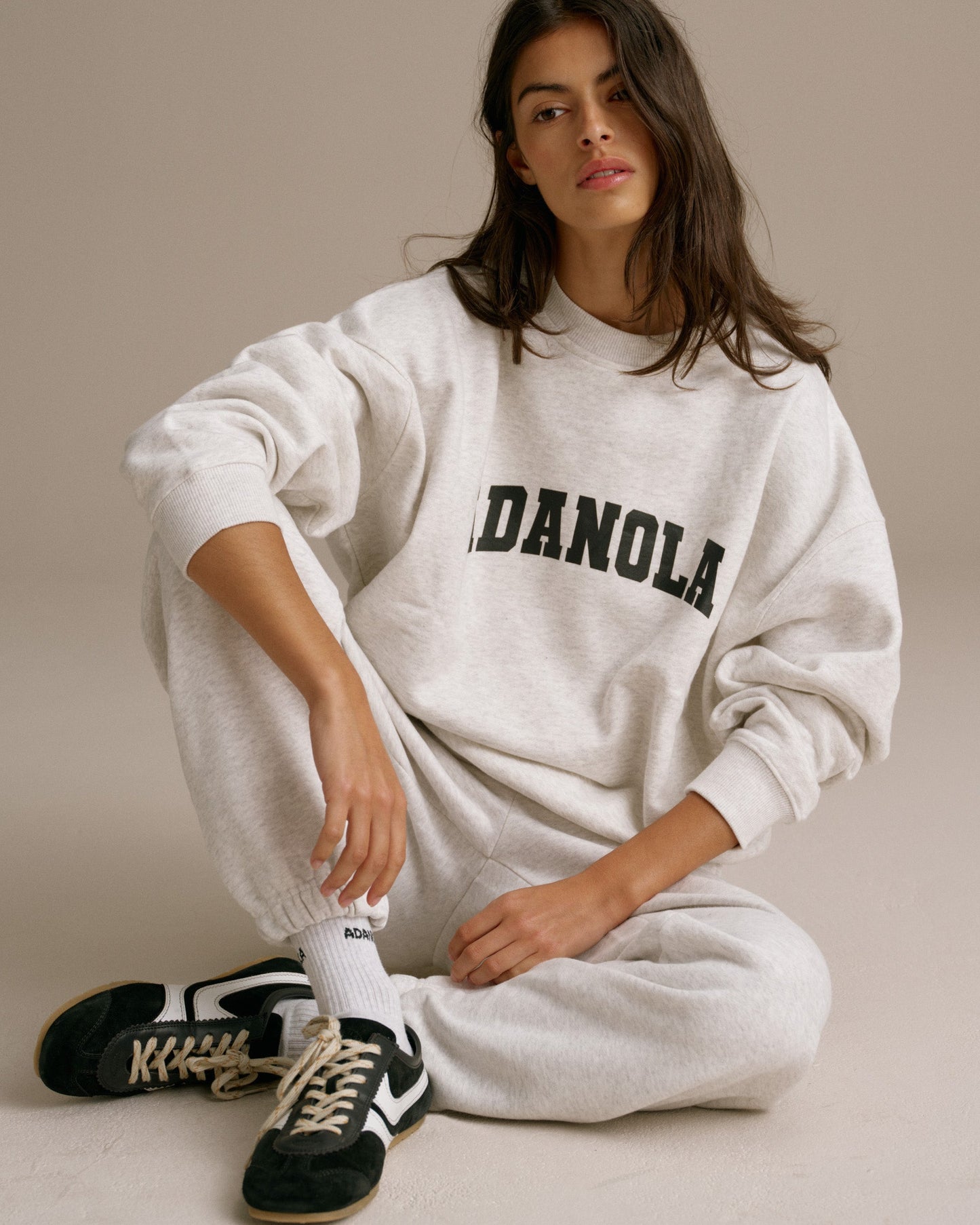 Varsity Sweatpants - Light Grey Melange/Black