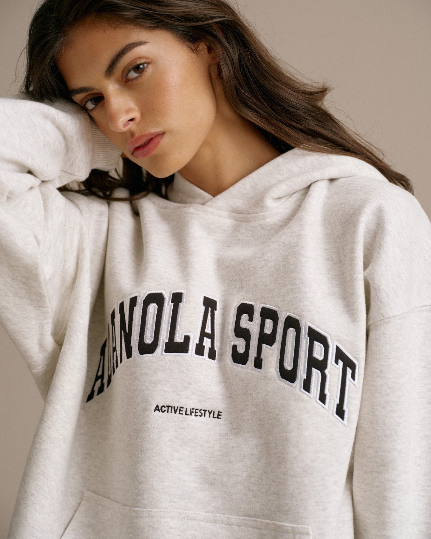 AS Oversized Hoodie - Light Grey Melange