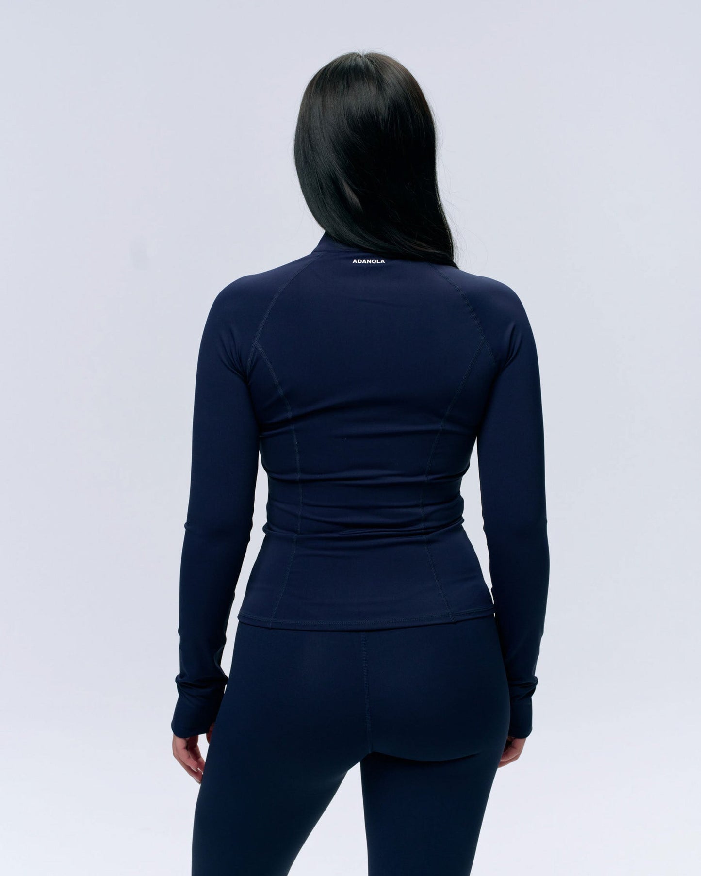 Ultimate Long Sleeve Zip Up Top - Navy Blue