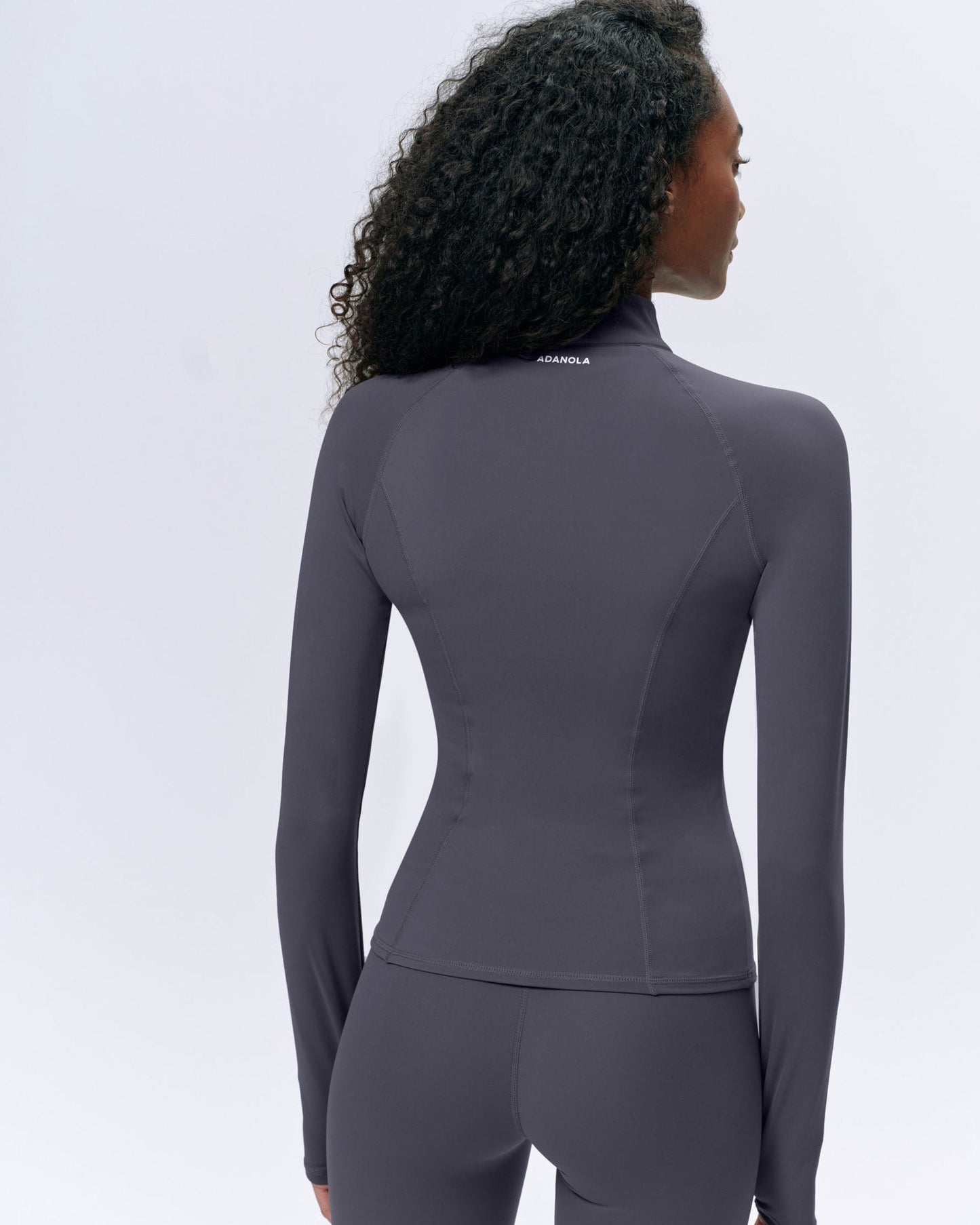 Ultimate Long Sleeve Zip Up Top - Dark Grey