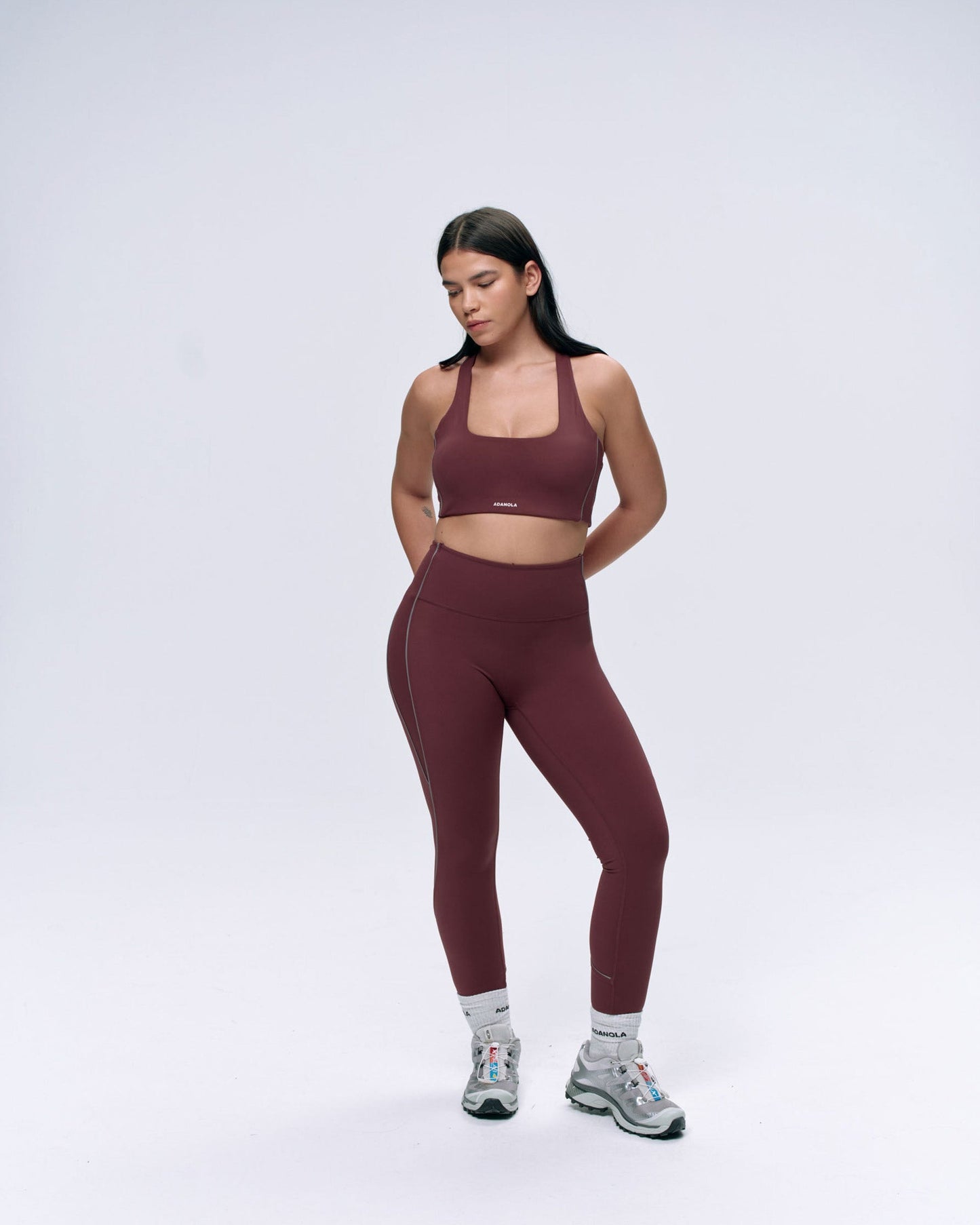 Ultimate Reflective Piping Leggings - Burgundy