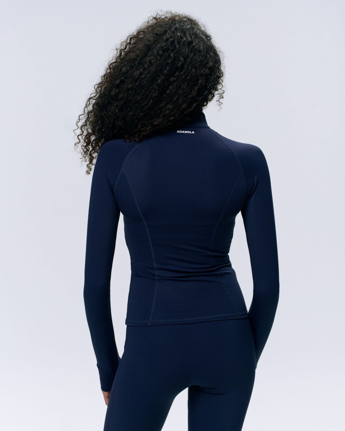 Ultimate Long Sleeve Zip Up Top - Navy Blue