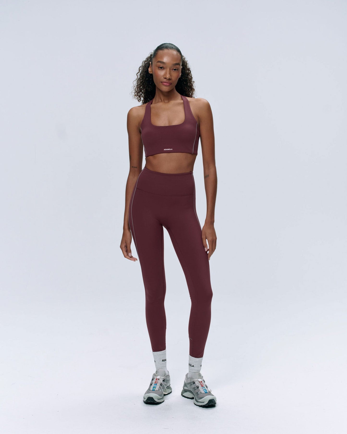 Ultimate Reflective Piping Leggings - Burgundy