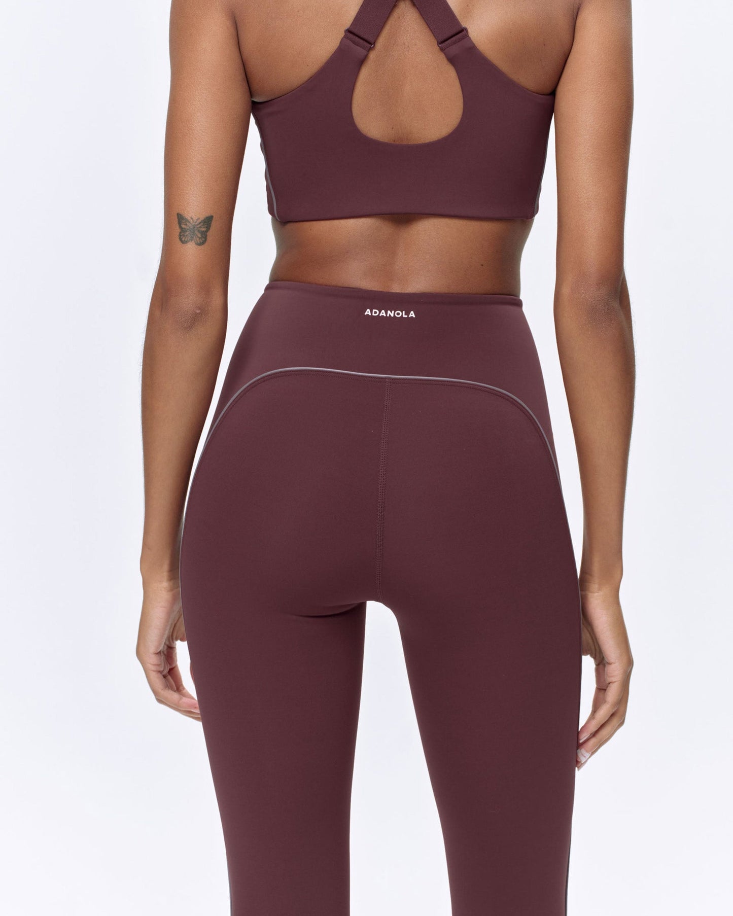 Ultimate Reflective Piping Leggings - Burgundy