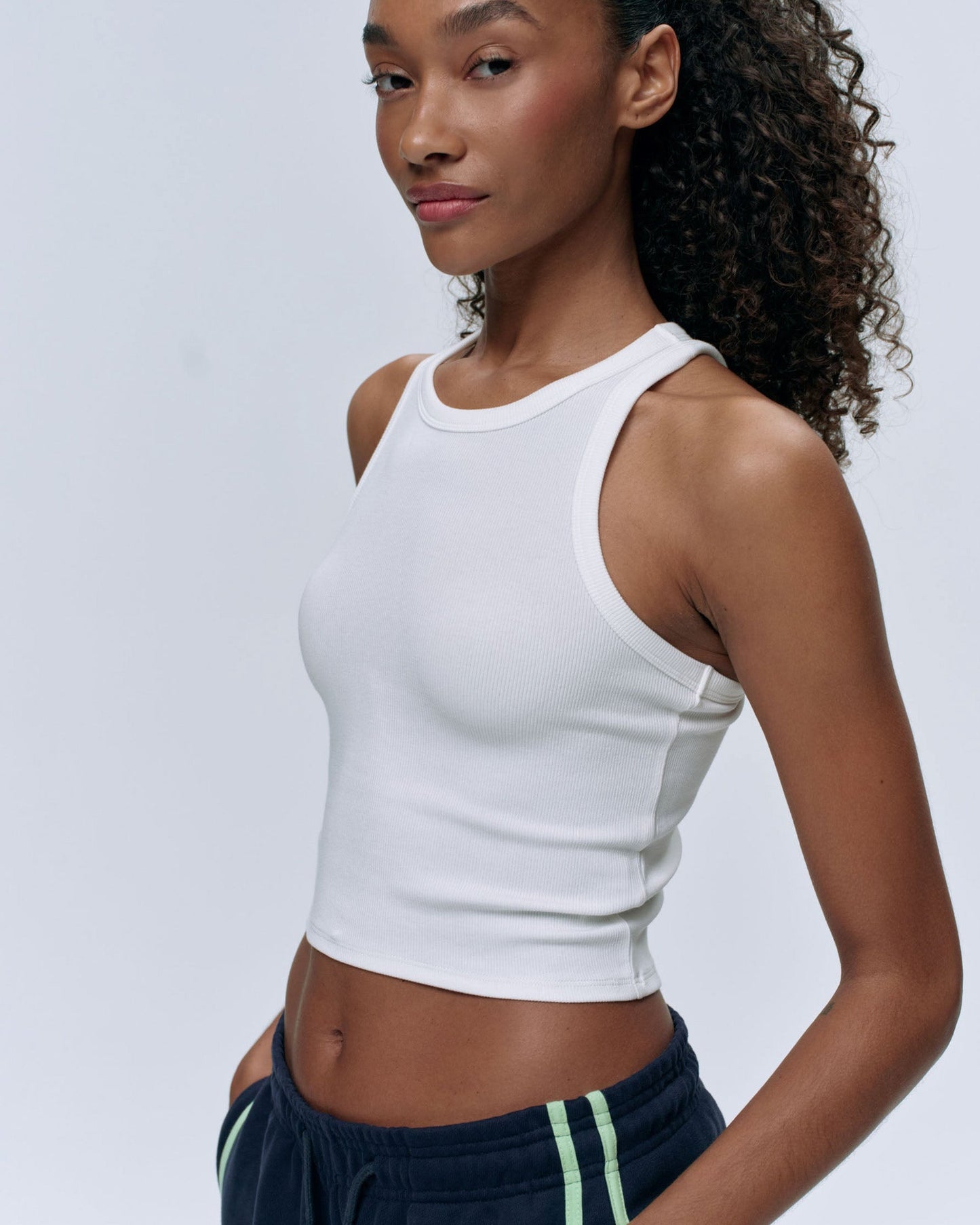 Rib Tank Top - White