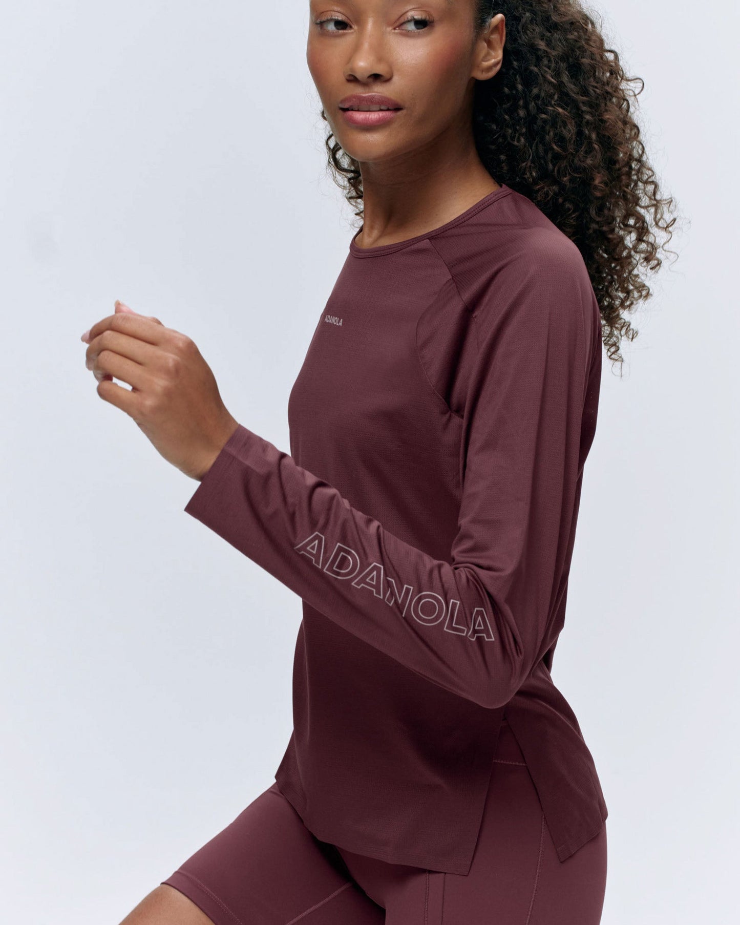 Lightweight Running Long Sleeve T-Shirt - Burgundy