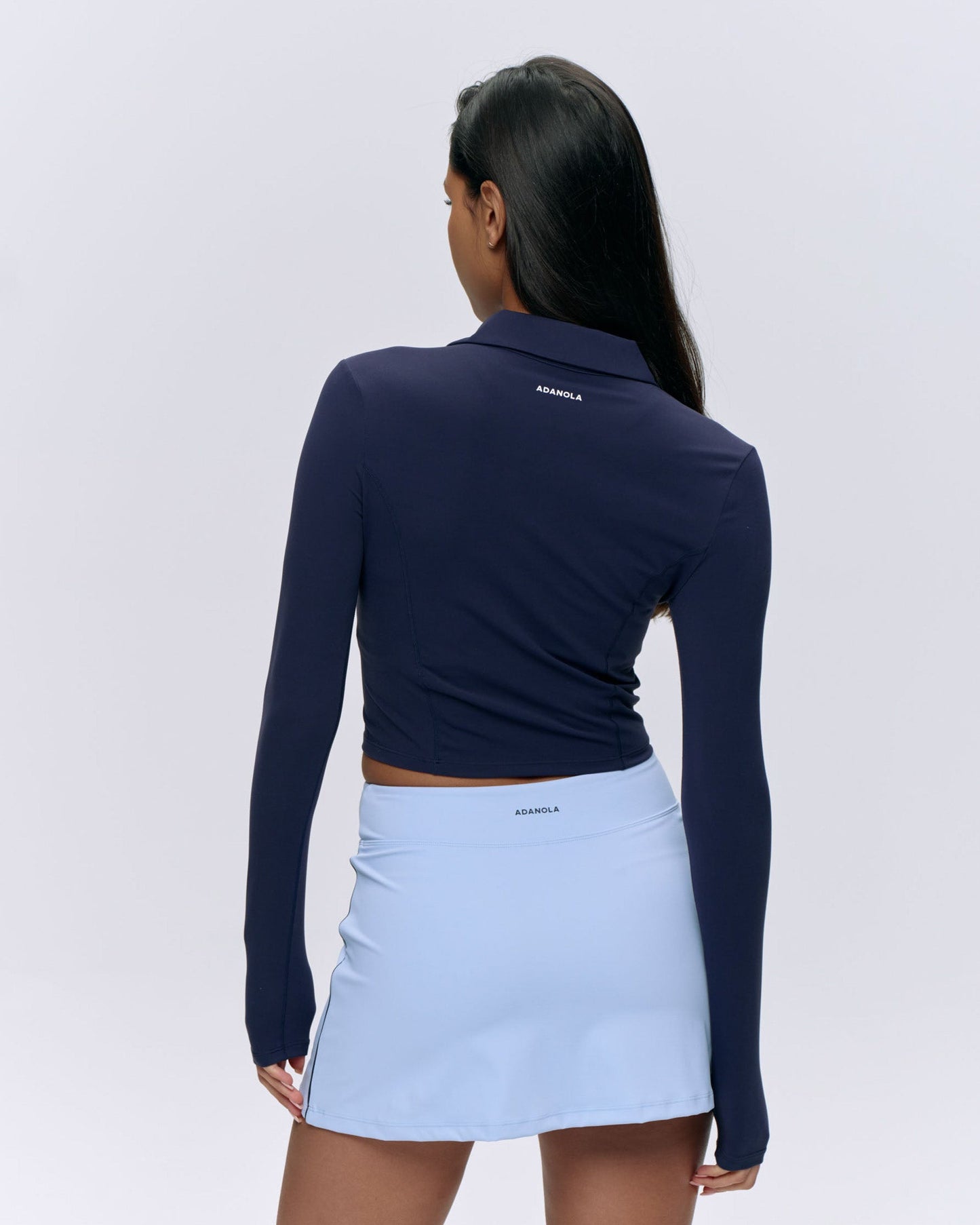 Brushed Long Sleeve Collared Shirt - Navy