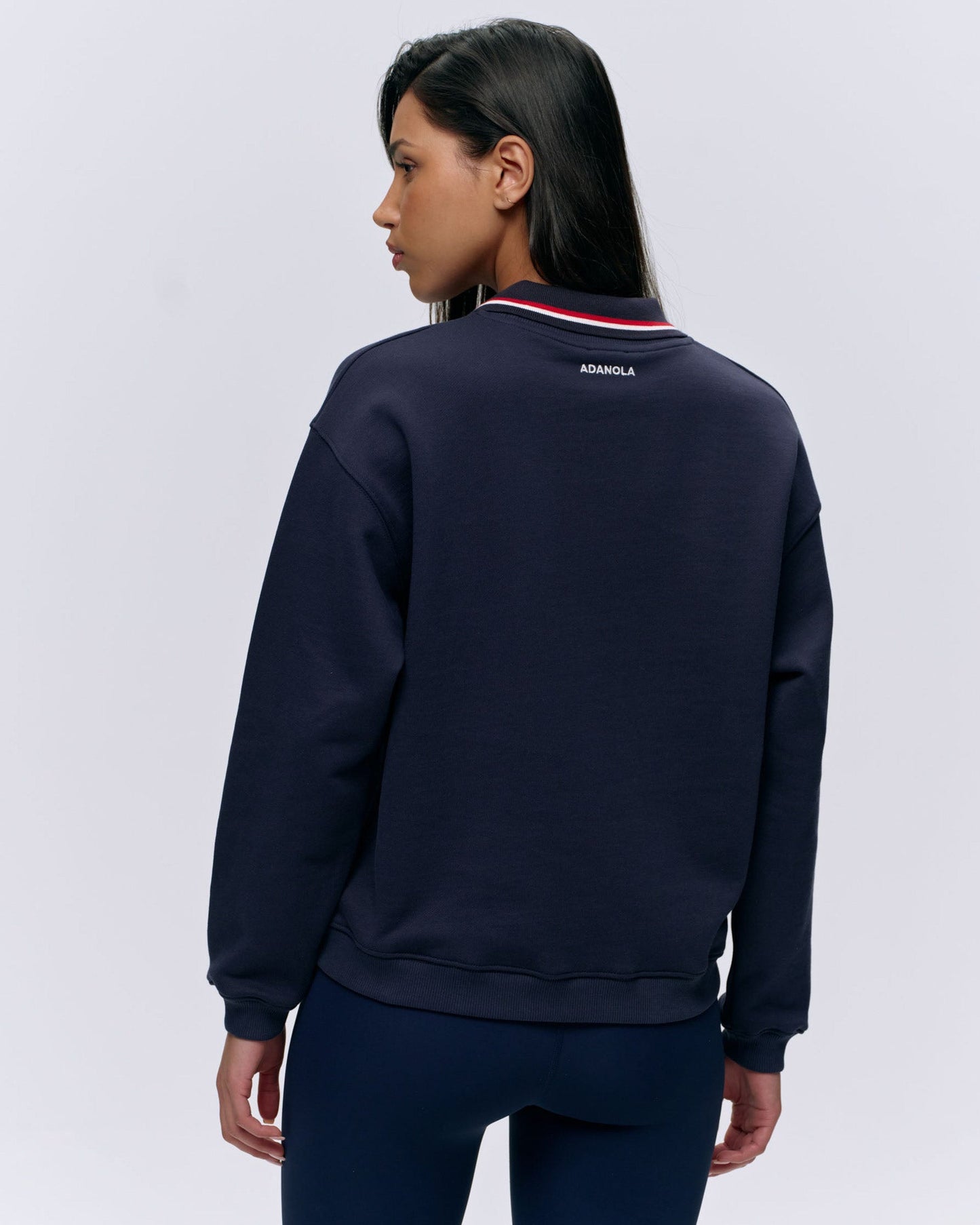 Collared Sweatshirt - Navy Blue/Marshmallow White