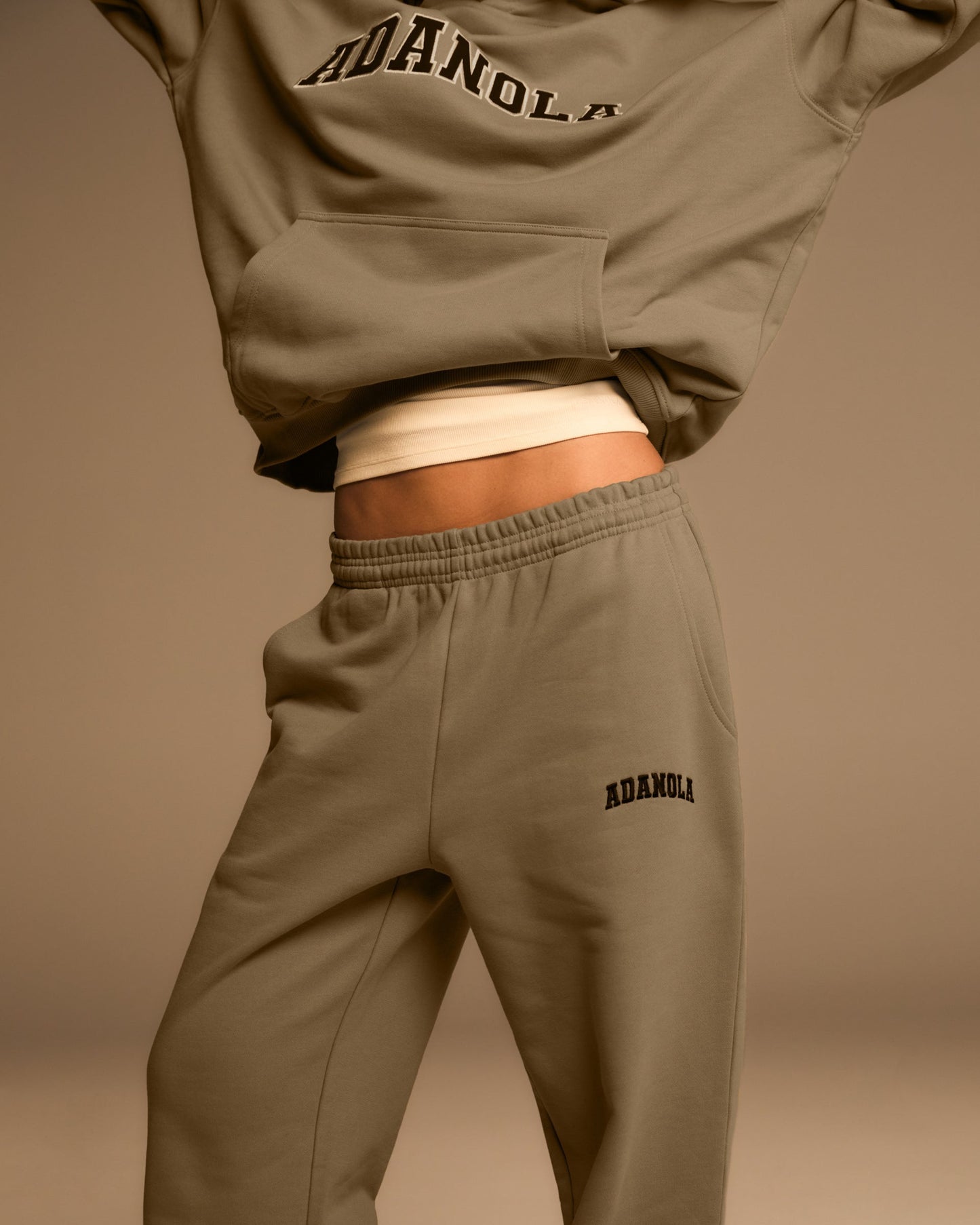 Varsity Straight Leg Sweatpants - Clay Beige