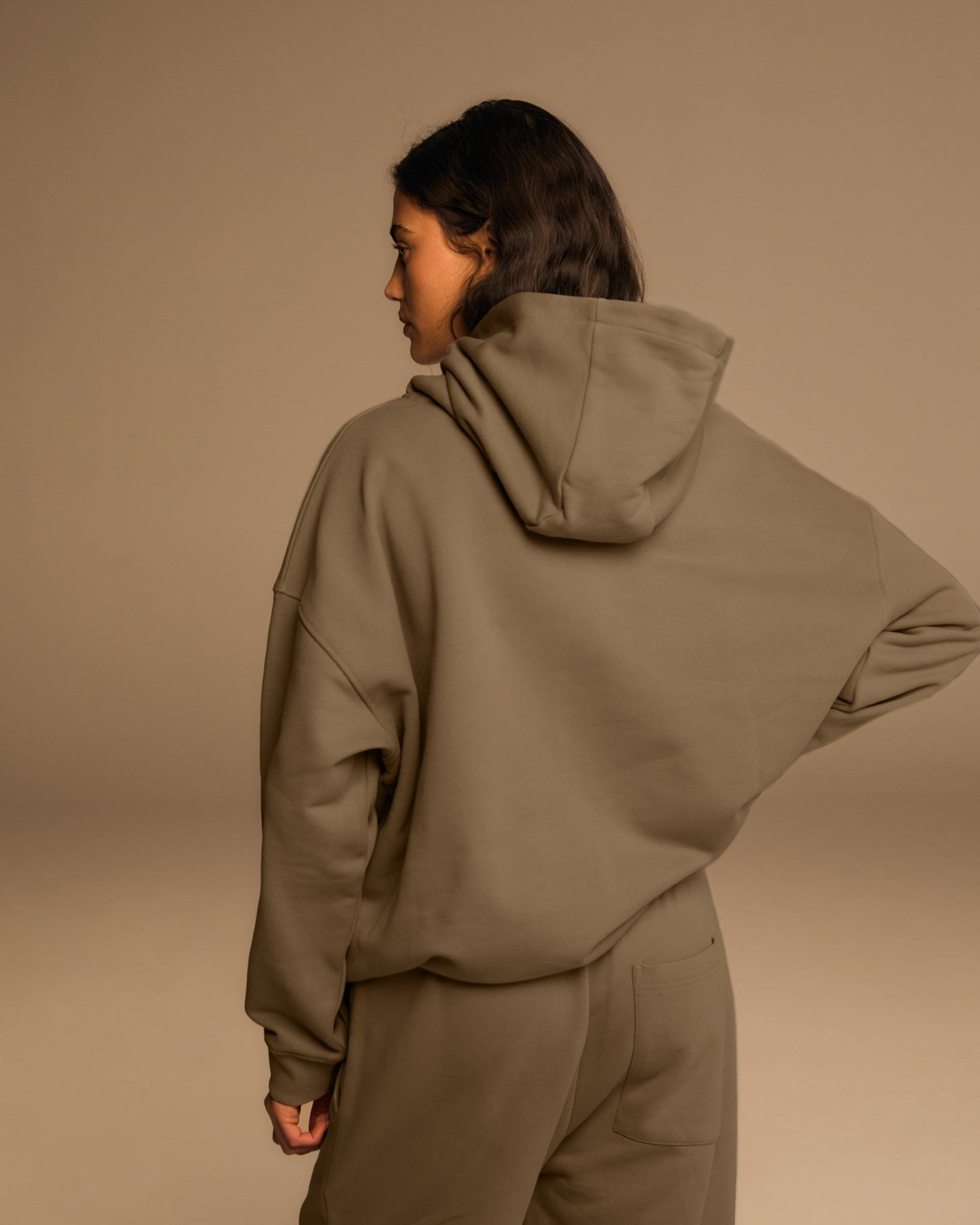 Varsity Oversized Hoodie - Clay Beige