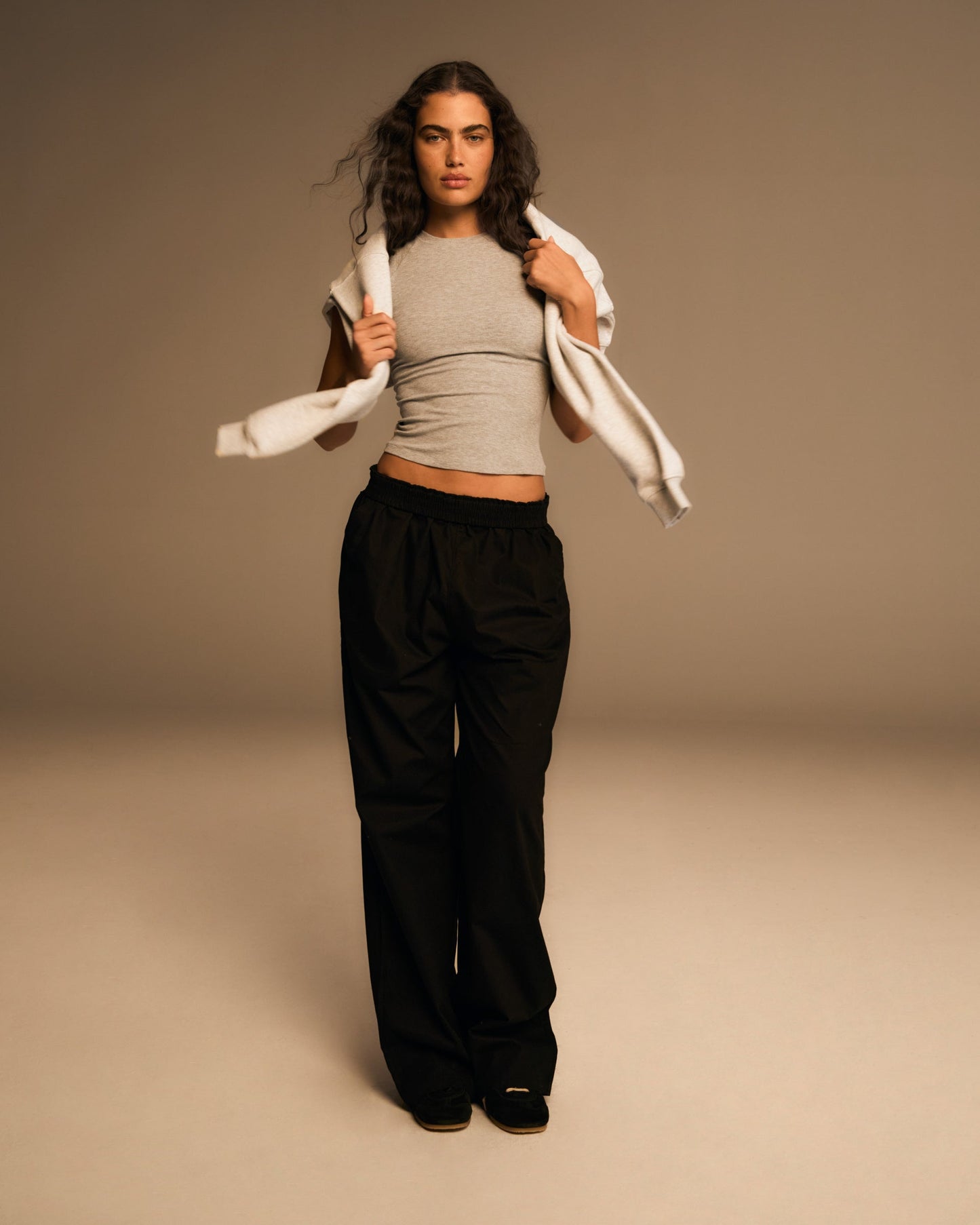 Cotton Pull on Pants - Black