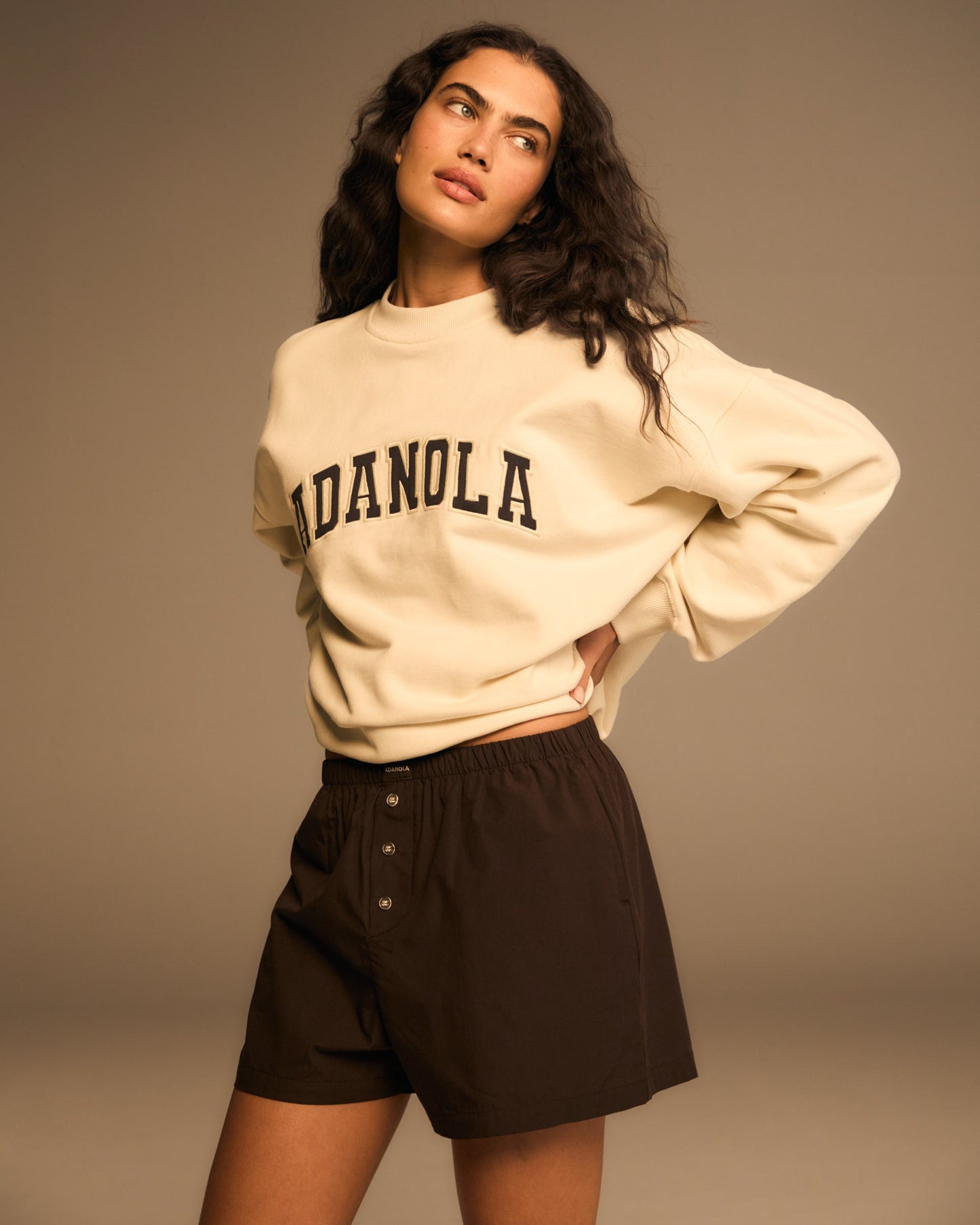 Cotton Boxer Shorts - Coffee Bean