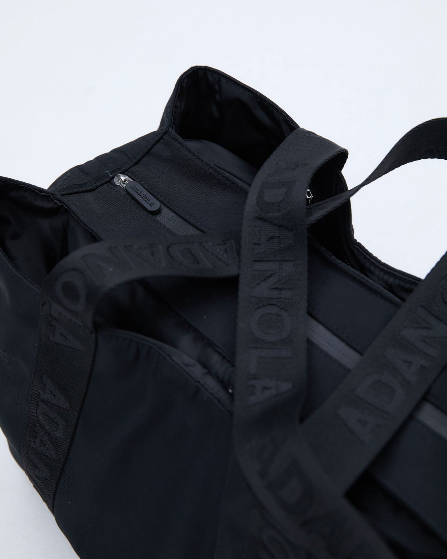 Nylon Zip Tote Bag - Black