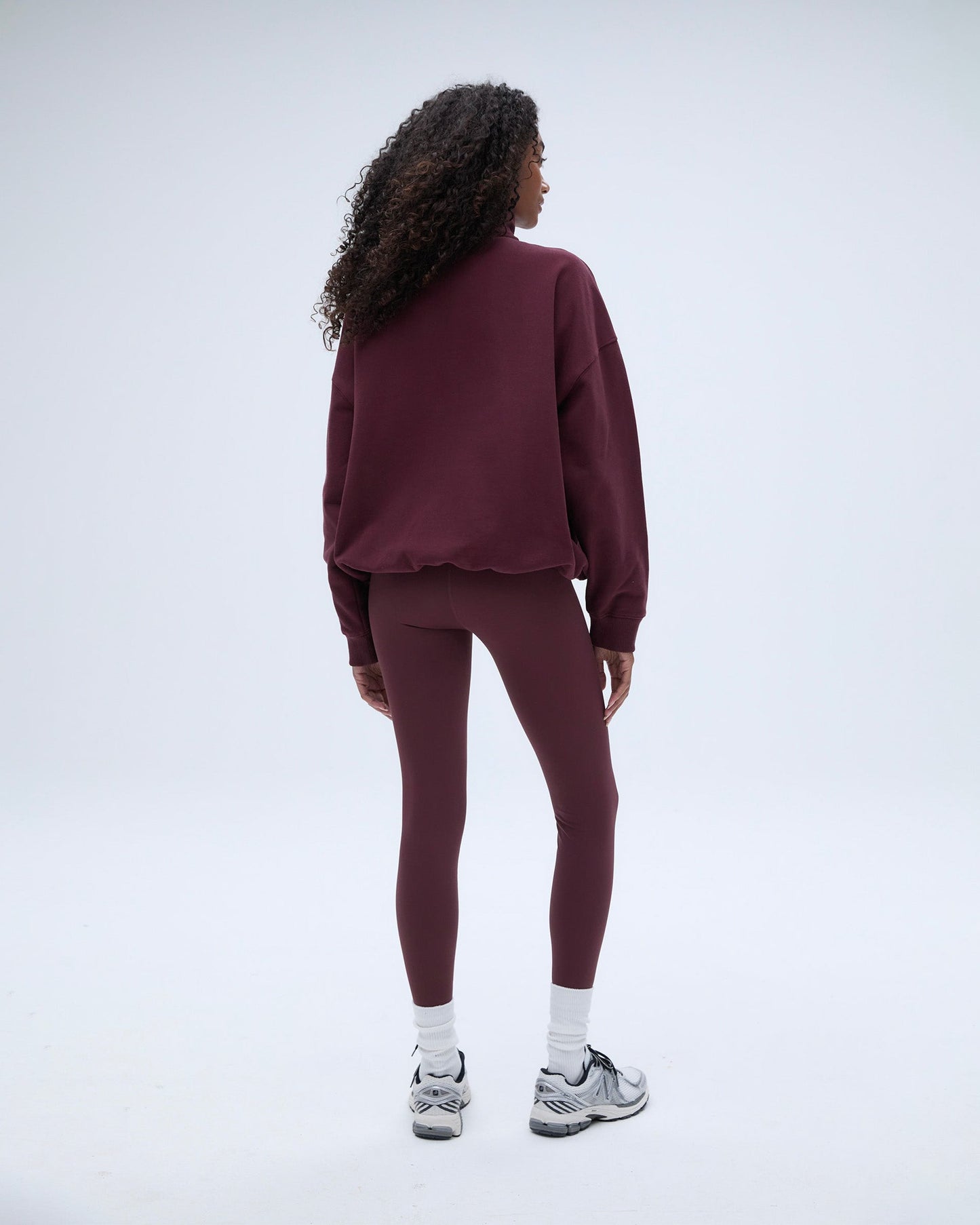 Classics Oversized Funnel Neck Zip Sweatshirt - Burgundy