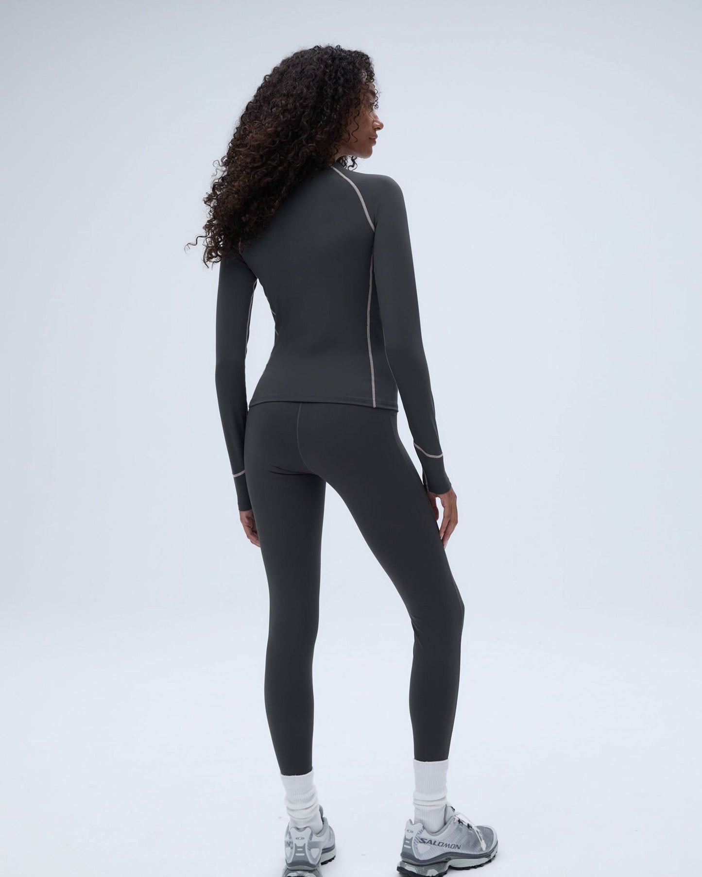 Ultimate Seam Detail Zip Pocket Leggings - Graphite Grey