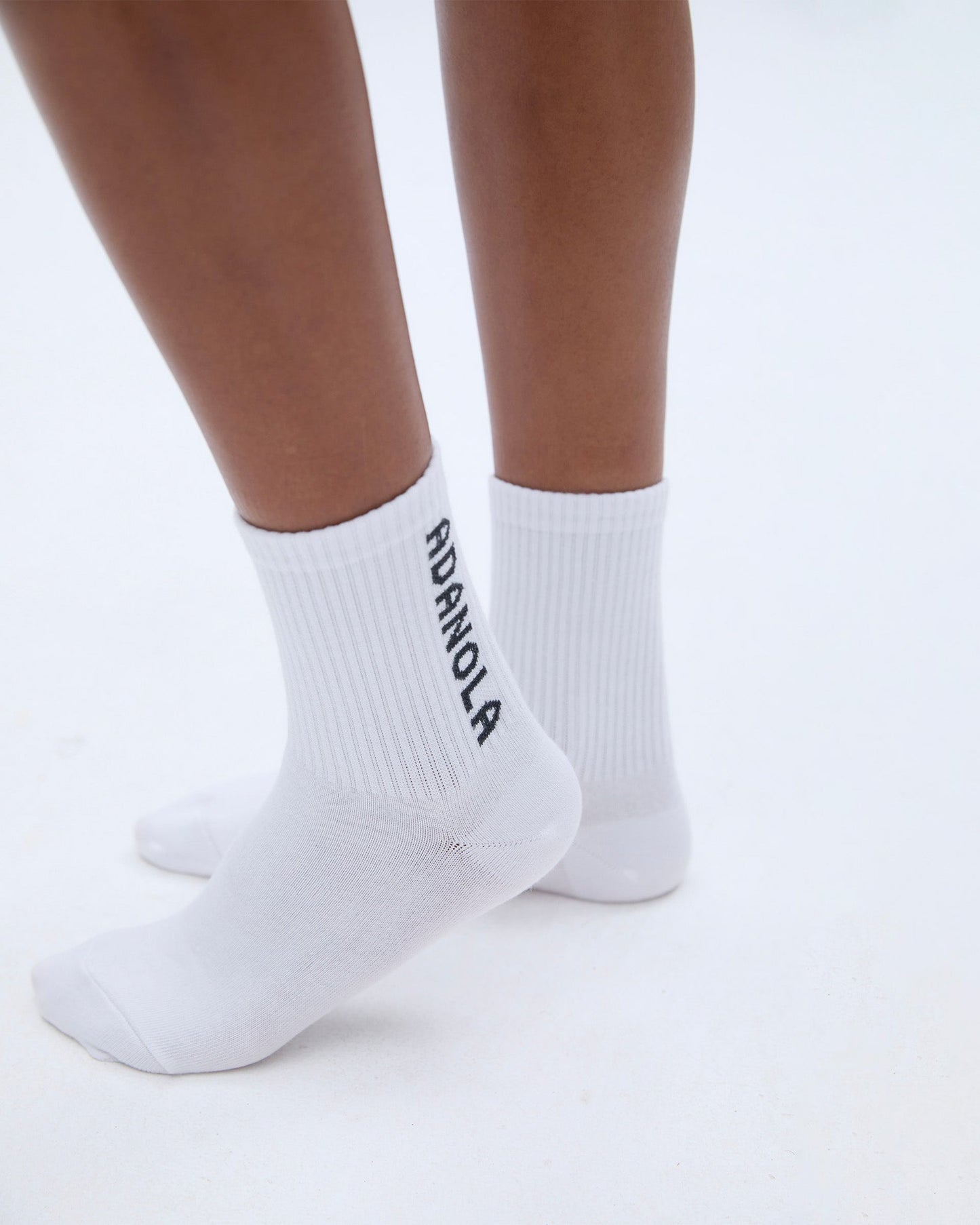 2 Pack Adanola Socks - White/Charcoal, Taupe/Charcoal