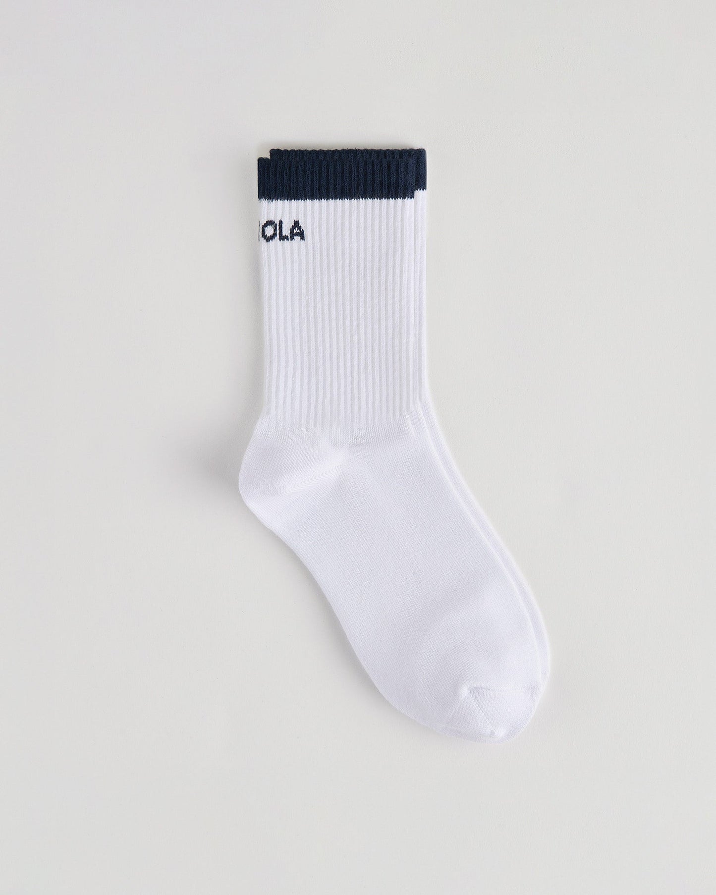 Single Stripe Socks - White/Navy Blue