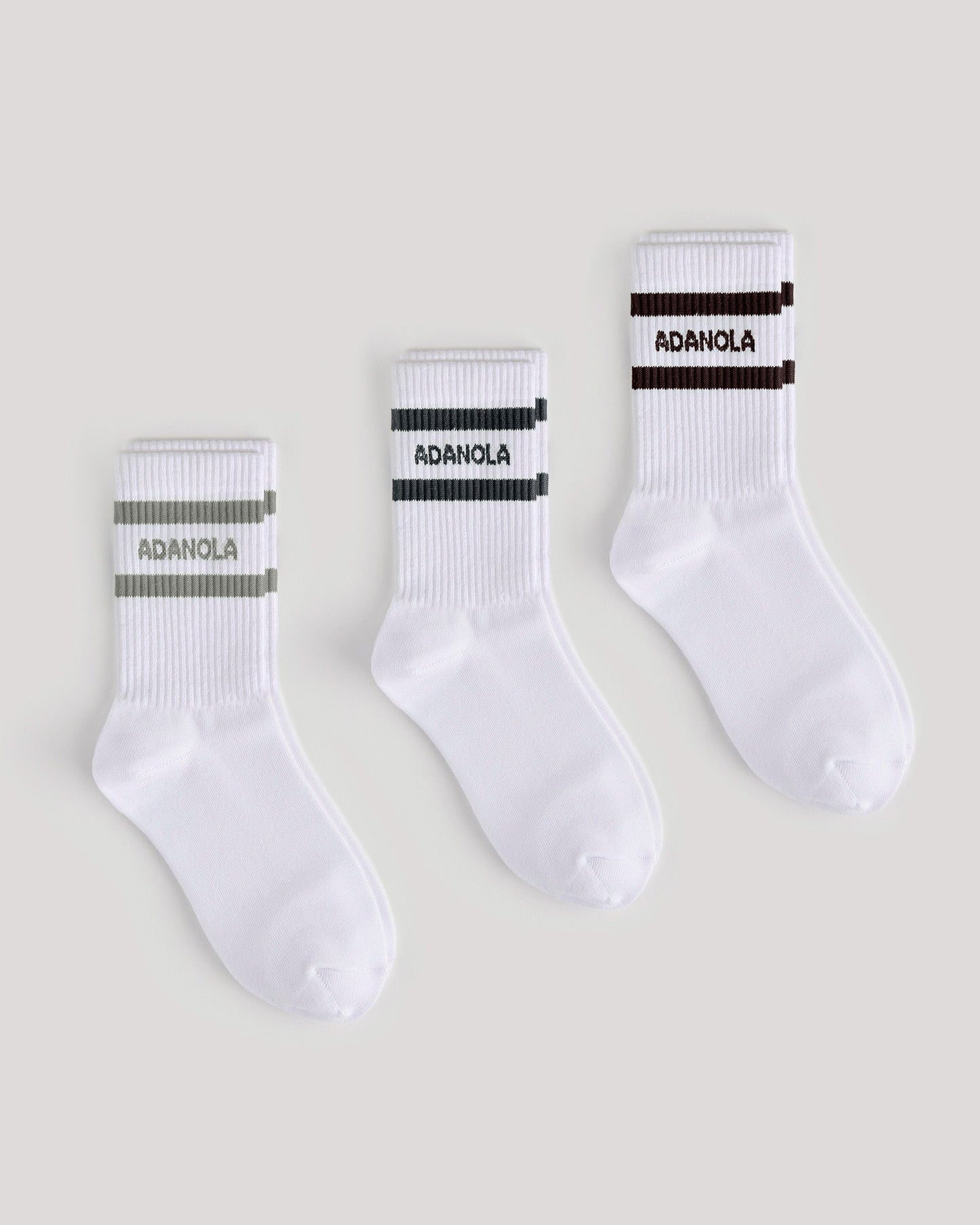 3 Pack Sports Socks - Midnight/Coffee Bean/Olive