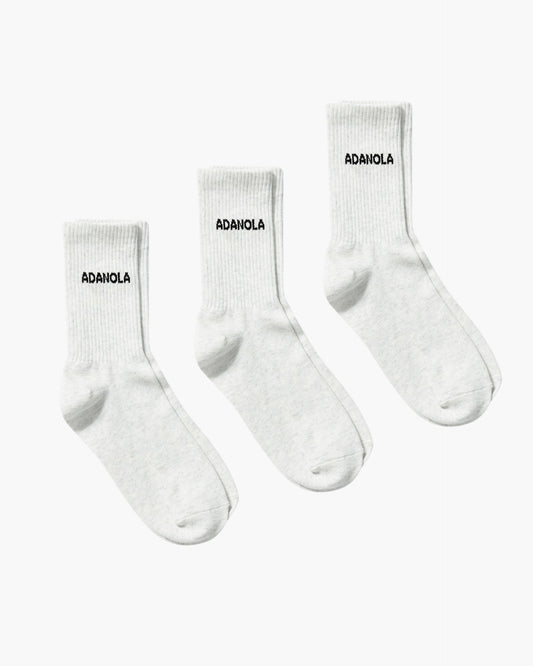 3 Pack Socks - Light Grey Melange